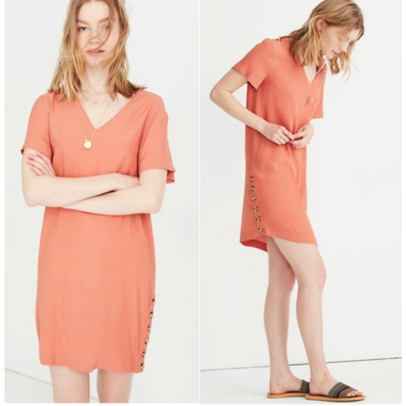 NWT~Madewell‎ Side Button Easy Dress in Sweet Dahlia~XXS/ XS - Picture 1 of 5